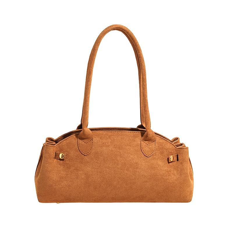 

Autumn new retro portable tote bag fashionable shoulder commuter women s bag premium matte armpit bag коричневий