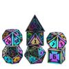 Cusdie New Metal DnD Dice Set Minimalist Rhomb Pattern D4-D20 Polyhedral Dice for D&D Pathfinder Tabletop RPG Board Games