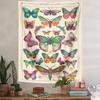 Vintage Butterfly Tapestry Natural History Wall Hanging for Bedroom Living Room Dorm Retro Aesthetic Home Decor