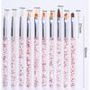 10Pcs Pincéis de unha Delineador de unha Pincéis UV Nail Art Pintura Desenho Canetas degradê Ferramenta de manicure