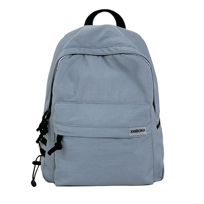 

Студенческий школьный женский однотонный рюкзак, рюкзак большой емкости синий