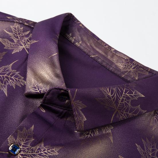Slim Fit Autumn Men Top All Match Polyester Lapel Collar Male Dress Shirt