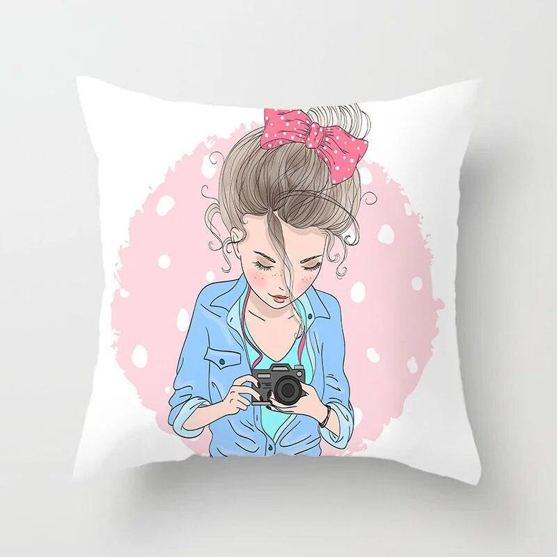 Bedroom Living Room Sofa Bed Decorative Pillowcase Home Decor Cute Girl Princess Cushion Cover