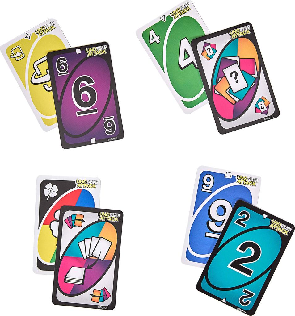 Mattel Games UNO Flip Attack Card Game – Kids & Adults Family Night, Combines UNO Flip & UNO Attack in One Game