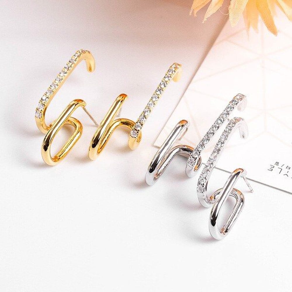 [Silver Needle] Dani Two Line Earrings (2963875A)