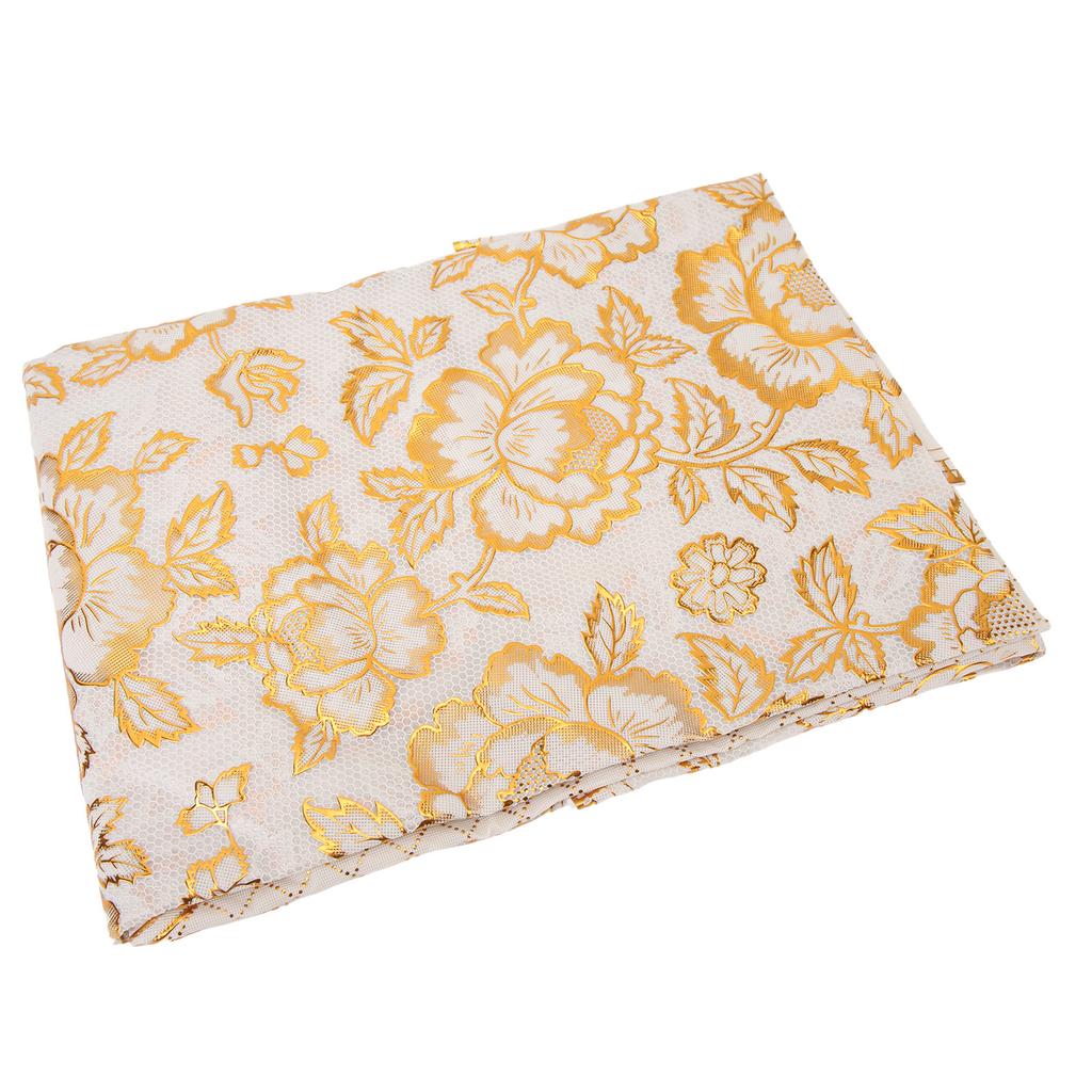 Round Tablecloth PVC Gold Stamping Waterproof Oil Proof Stain Resistant Wipeable Decorative Table
