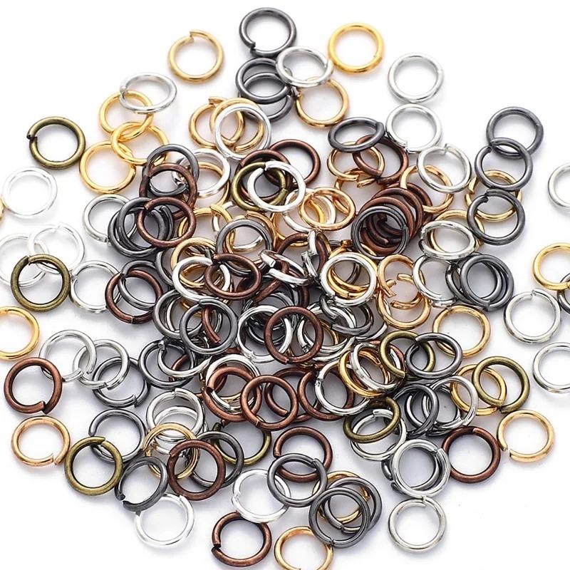 Anneaux de Jonction en Métal Anneaux Ronds Brisés Connecteurs pour Accessoires de Fabrication de Bijoux DIY 3-12mm Fournitures pour Colliers Boucles d'Oreilles