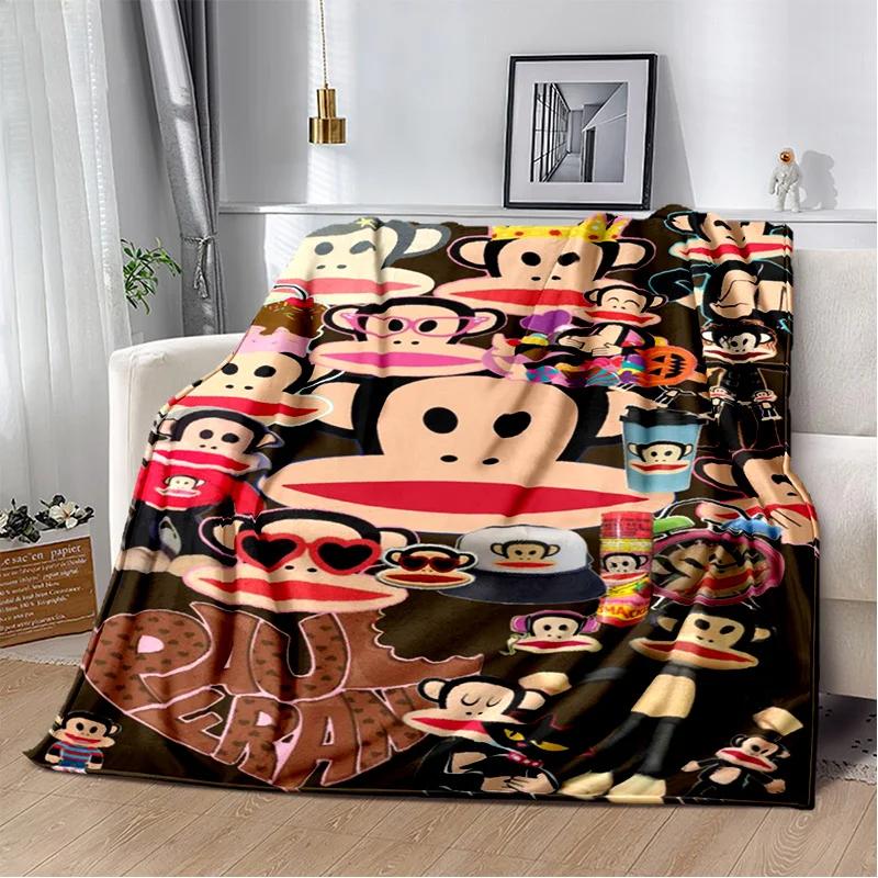 P-Paul Frank-k Flannel Portable Blanket for Children's Picnic in Living Room Bedroom Sofa Bed Ideal Birthday Gift