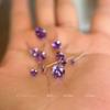 Beixi S999 Sterling Silver Zirconia Stud Earrings - Super Shiny, White & Purple, Versatile for Cartilage, Comfortable for Sleeping