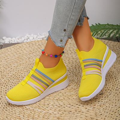Shoes for Women Autumn Fashion Round Toe Slip On Platform Wedges Comfortable Breathable Flats Sneakers Zapatos De Mujer