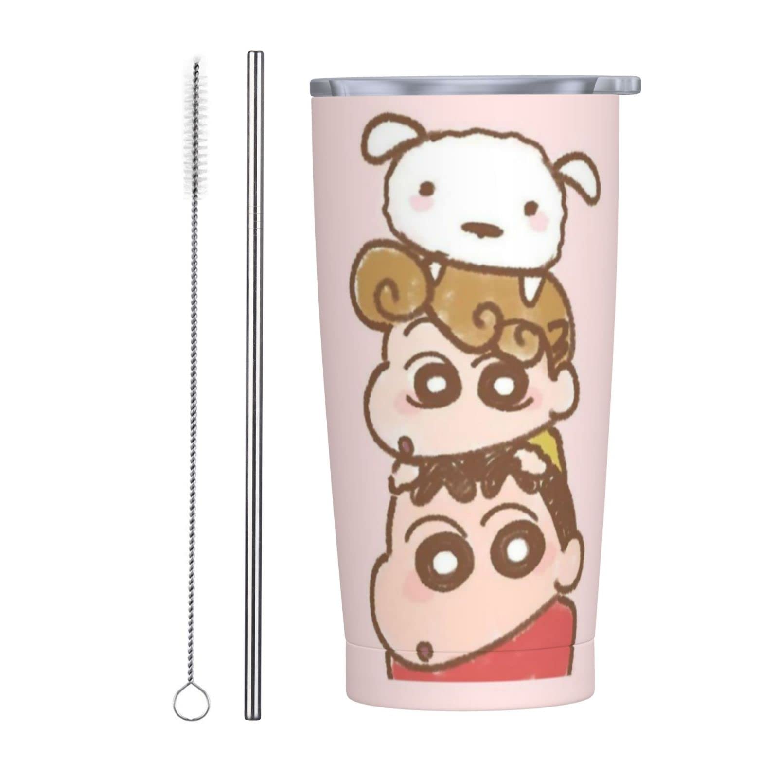 

Стакан-тамблер Crayon с вакуумной изоляцией, двойными стенками, бутылка для воды 600 мл, изготовлен из пищевой нержавеющей стали SUS304, кофейная чашка с крышкой для использования в автомобиле розовый