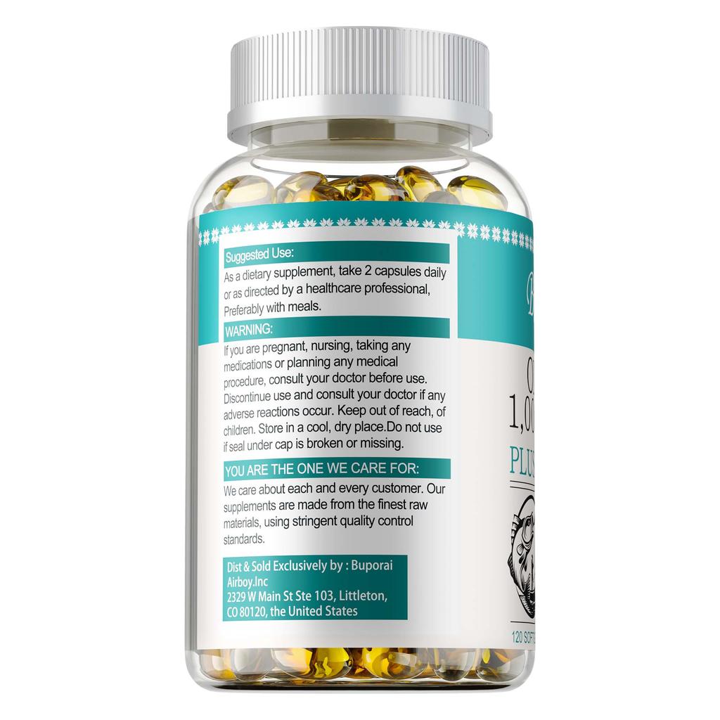 Omega-3 Tiefseefischöl-Kapseln, 1000 mg, Formuliert, Enthält Vitamin E, Hohe Reinheit, Geeignet für Männer und Frauen