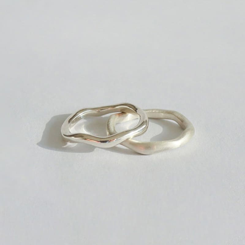 Modernlike Silver 925 Polished Cast Wave Ring