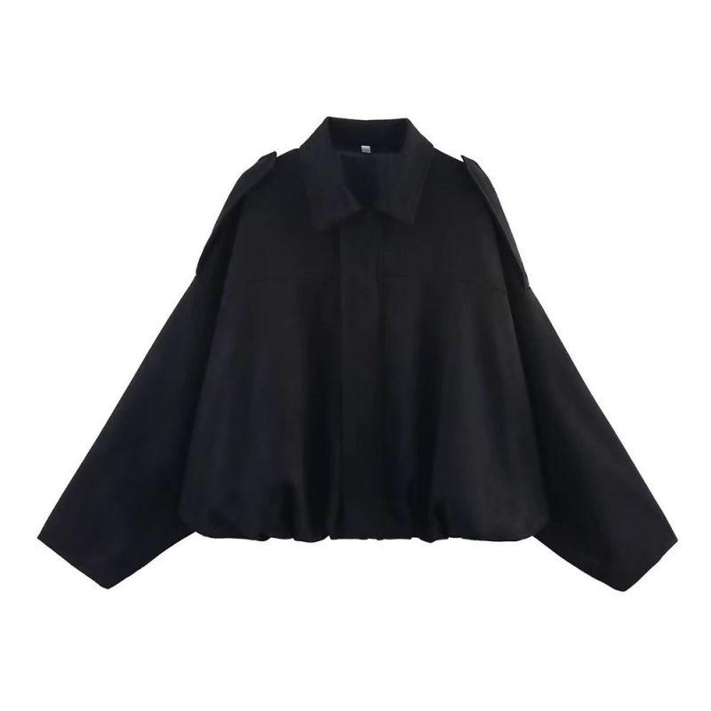 Women's Collared Zipper Button Jacket Outerwear