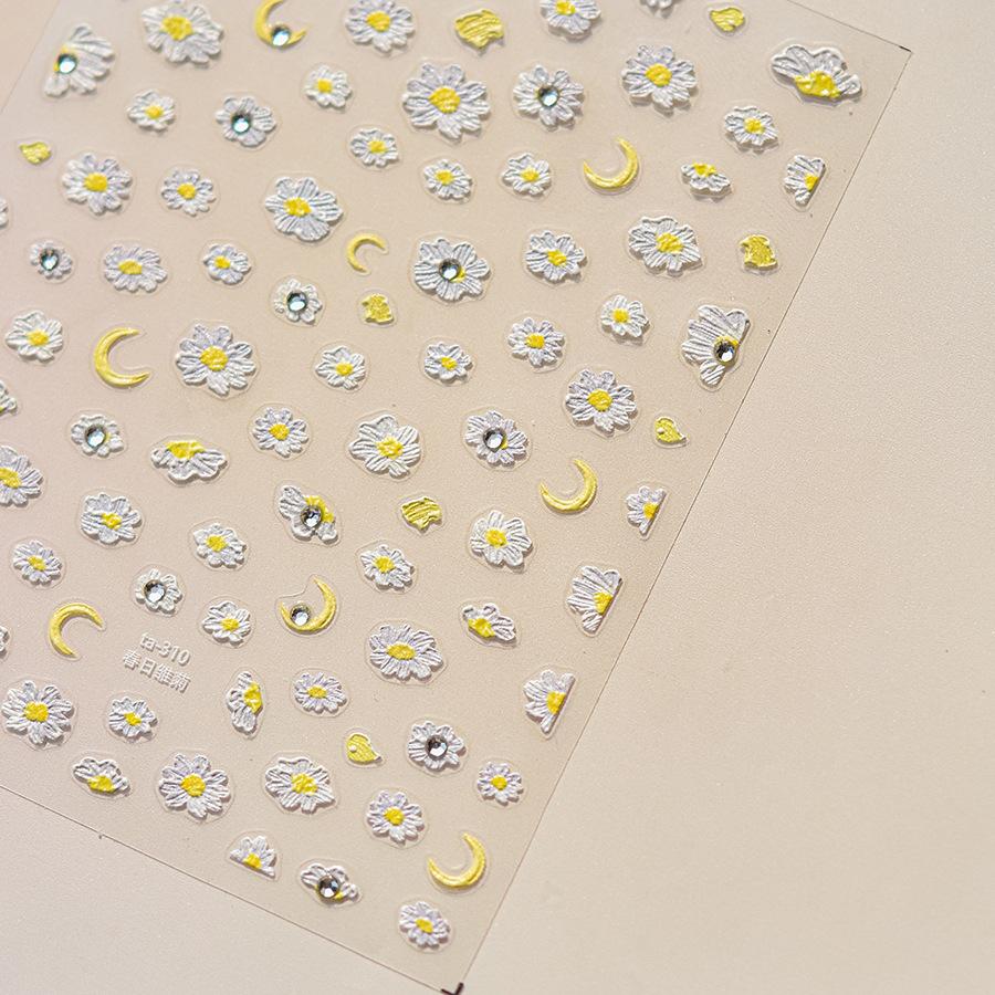 Яркие кристальные весенние день маленькие цветочные наклейки для ногтей своими руками — фото 8