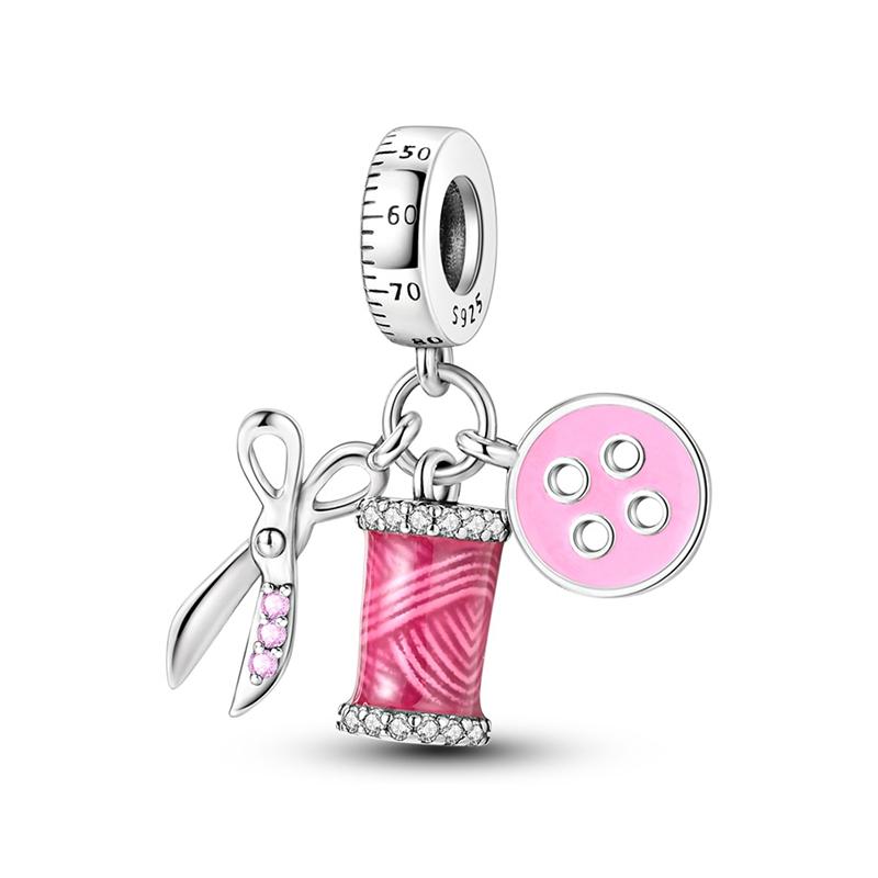 Suitable For 3Mm Authentic Bracelets Genuine Copper Color Pink Ballet Skirt Shoes Romantic Paris Decorative Charms Bead Elements Jewelry Creation