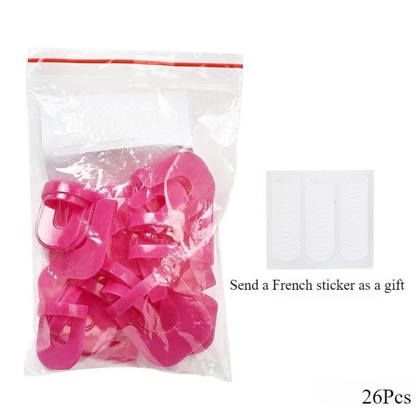 26 Pcs Nail Art Spill Prevention Clip Model Clip Nail Edge Print G Curve Shape Nail Varnish Spill Prevention Aids