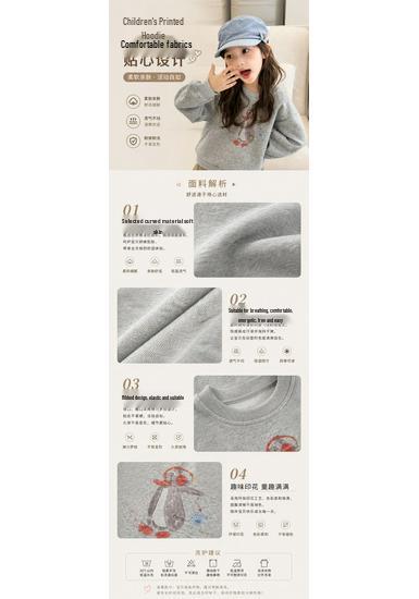 Girls' Retro Autumn Long-Sleeve Top - Cute, Comfy, Single-Shoulder Design