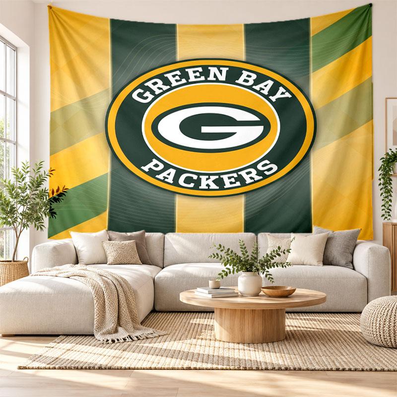 Green Bay Packers Wall Tapestry, Soft Fabric Wall Hanging, Decorative Backdrop For Bedroom Home Wall Art