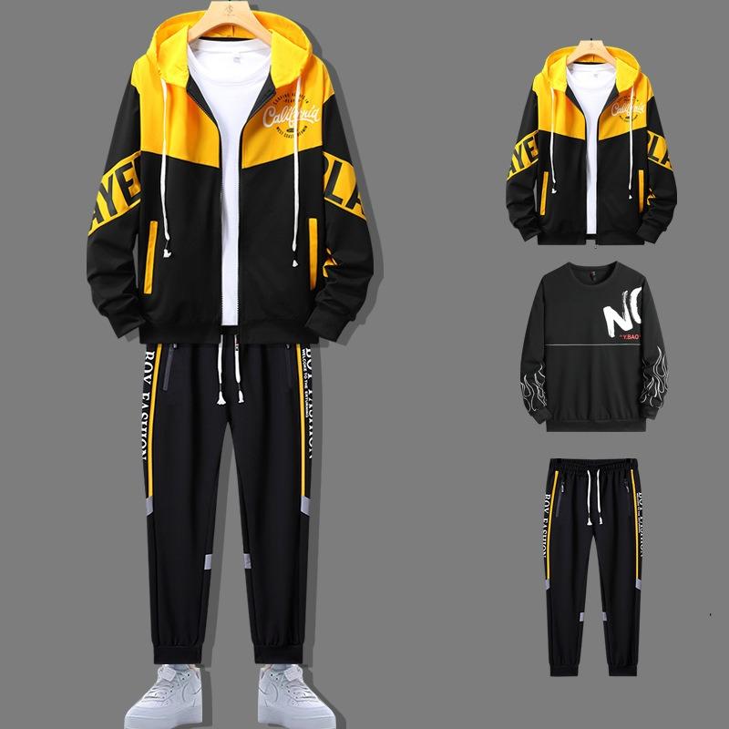 2025 Νέο Στυλ Αθλητική Εμφάνιση Ανδρικό Σετ Ρούχων Και Πρώιμο Φρέσκο Νεανικό Casual Αθλητικό Σετ Τριών Τεμαχίων