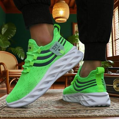 Trendiger Herren-Laufschuh Große Größe Damen Design Atmungsaktiv Höhensteigernde Sneaker Weiche Sohle Gedämpfte Mesh-Sneaker