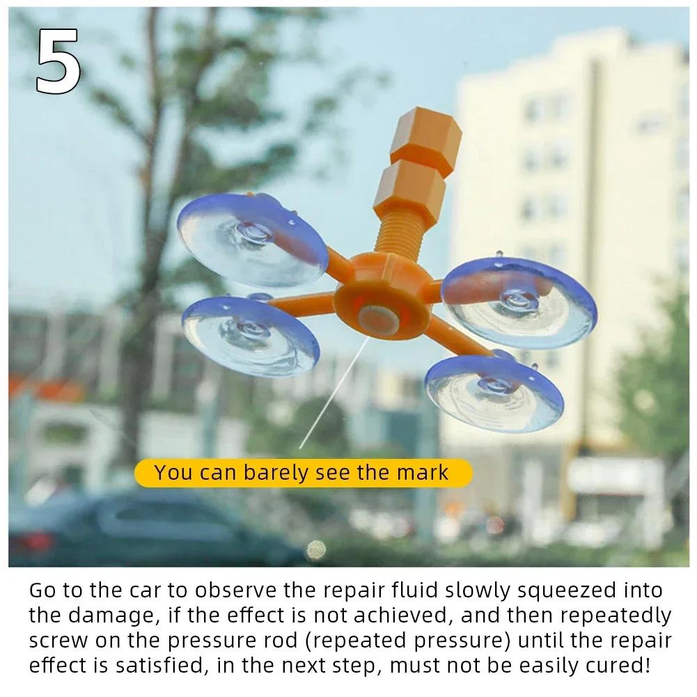 Car Windshield Repair Kit Quick Fix Car Cracked Windscreen Leave No Trace Repair Kit Sealer DIY Auto Window Screen Polishing Kit