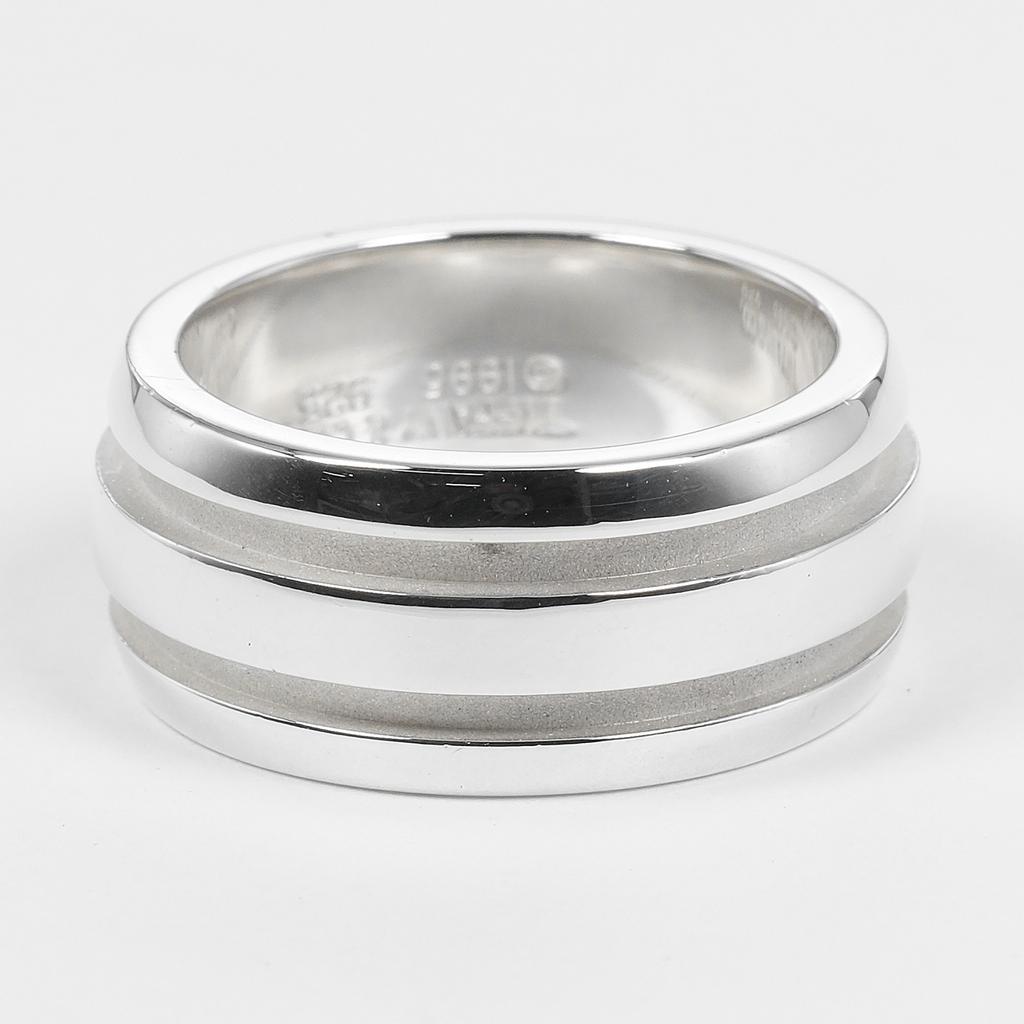 TIFFANY&Co. Atlas Grooved Double Line Ring Silver925 #6.0(US Size) 9.53g Unisex Used