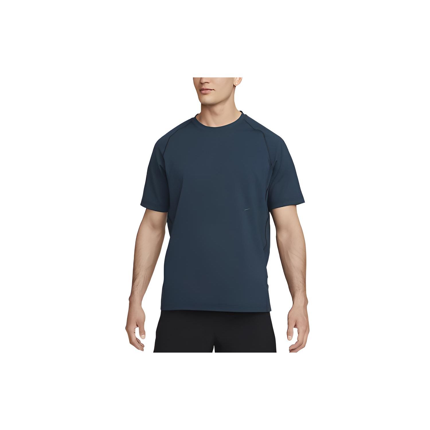 

Nike Dri-FIT ADV АПС. Однотонная футболка-пуловер с круглым вырезом и принтом логотипа, с короткими рукавами реглан, мужские футболки, военно-синяя DQ4819-454 M