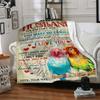 1pc To Husband Love Quote Blanket - Perfect Gift for Birthdays, Christmas & Halloween- Soft, Warm & Versatile Yy250909207