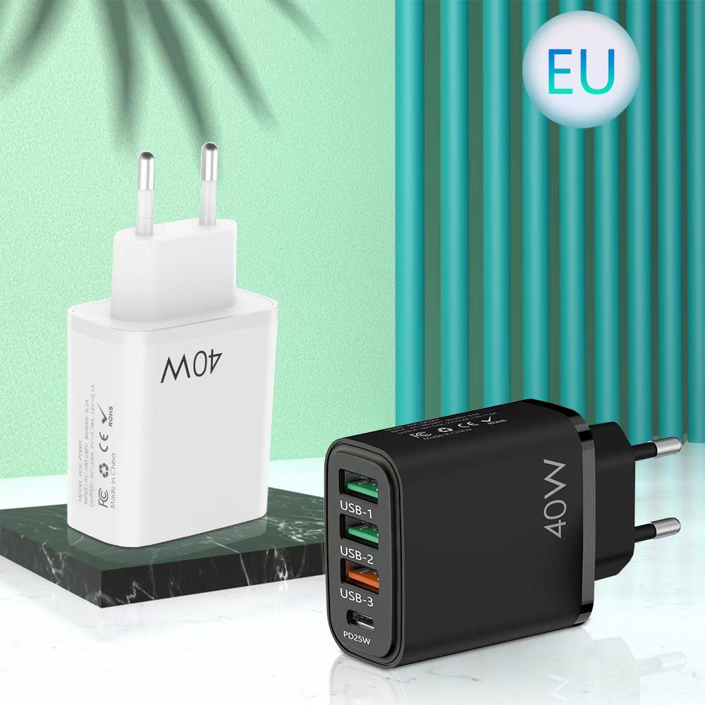 36W PD Fast Charger: 5V4A Multi-Port Adapter with 3 USB Ports, Compatible with European, American, and UK Standards