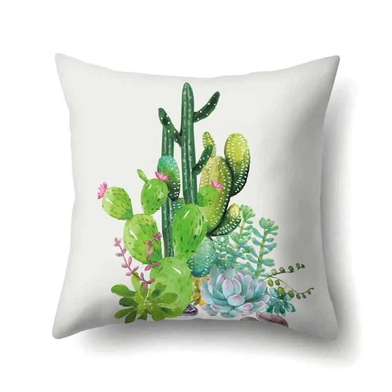45x45cm Plant Flower and Leaf Printing Series Throw Pillow Cover Sofa Office Seat Car Cushion  Home Decoration