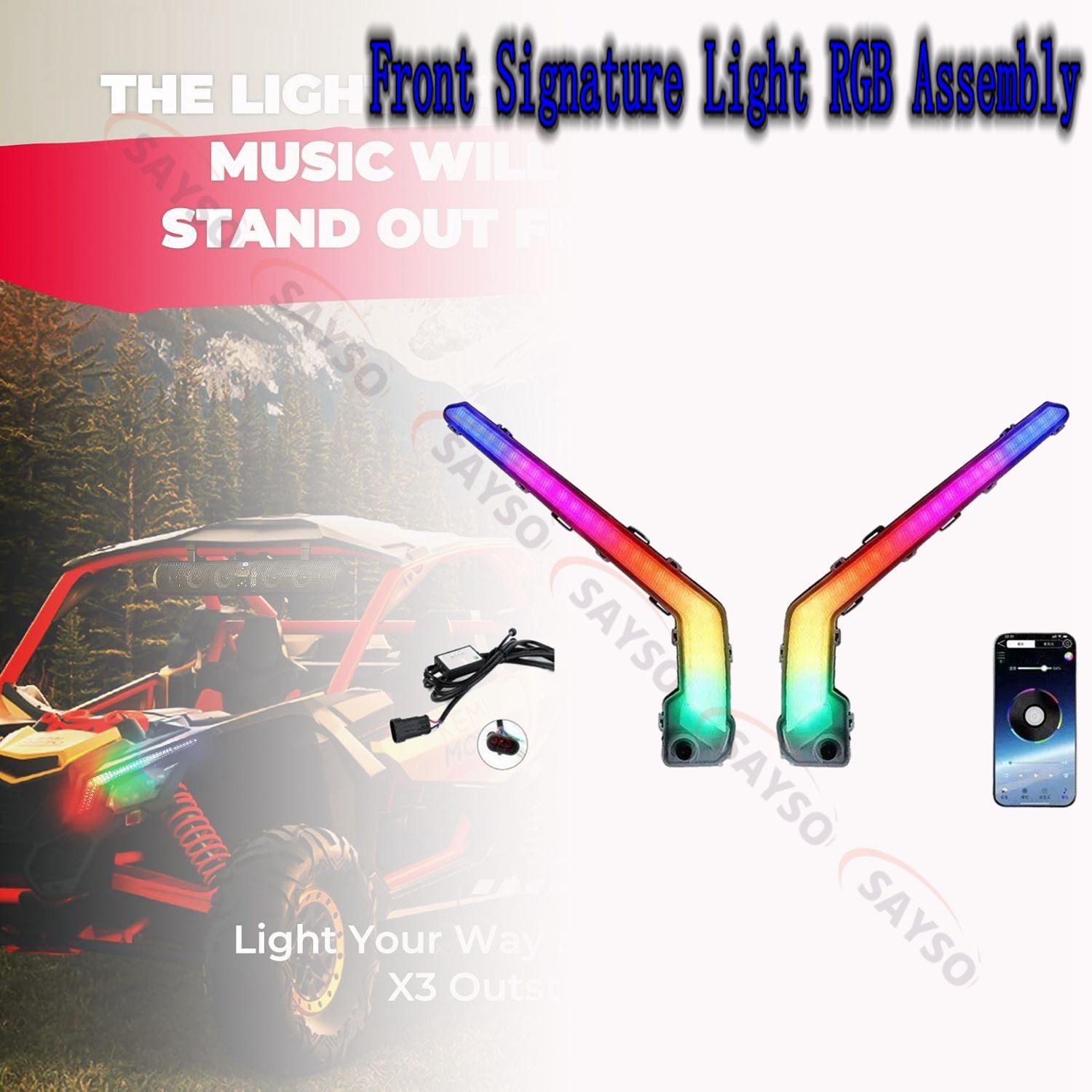 

RGB Передние Светодиодные Габаритные Огни Для Can Am Maverick X3 XDS XRS Огни Клыки Узел Указателей Поворота Аксессуары ДХО 710004995