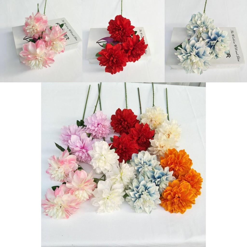 Long Stem Artificial Dahlia Flowers For Wedding Party And Home Styling