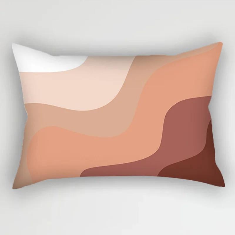 30x50cm 40x60cm 50x70cmGeometric Pillowcase Home Decor Cushion Cover Abstract Leaves Plant Patchwork Rainbow Polyester