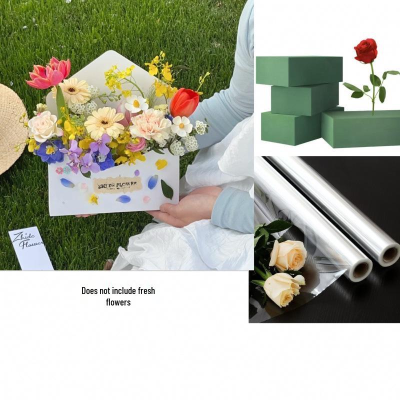 Spring Letter Flower Box: Handmade Silk Bouquet In Kraft Paper Packaging for Valentine's Day & Qixi