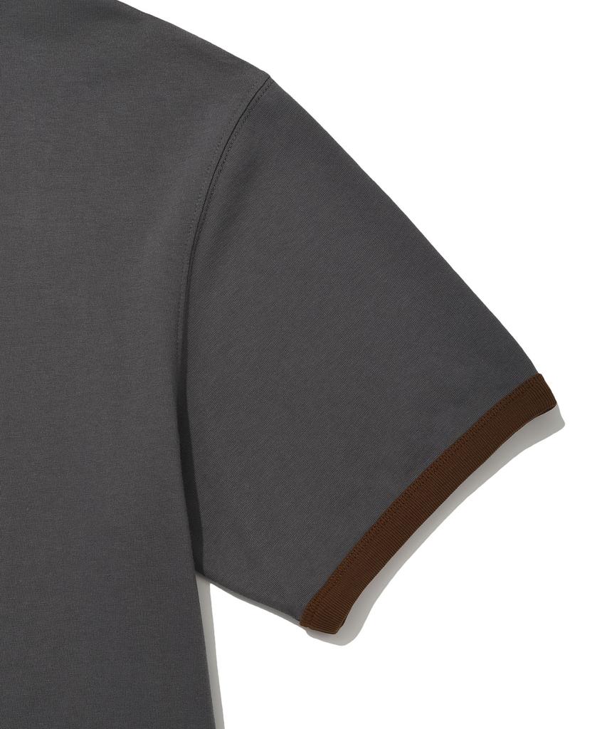 WACKY WILLY Typo Ringer Short Sleeve T-Shirt Charcoal