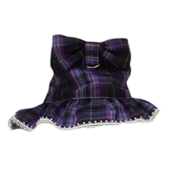 Pet Leash Set Bowknot Decor Traction Hook Pleated Hemming Comfy Round Neck Dog Outfit