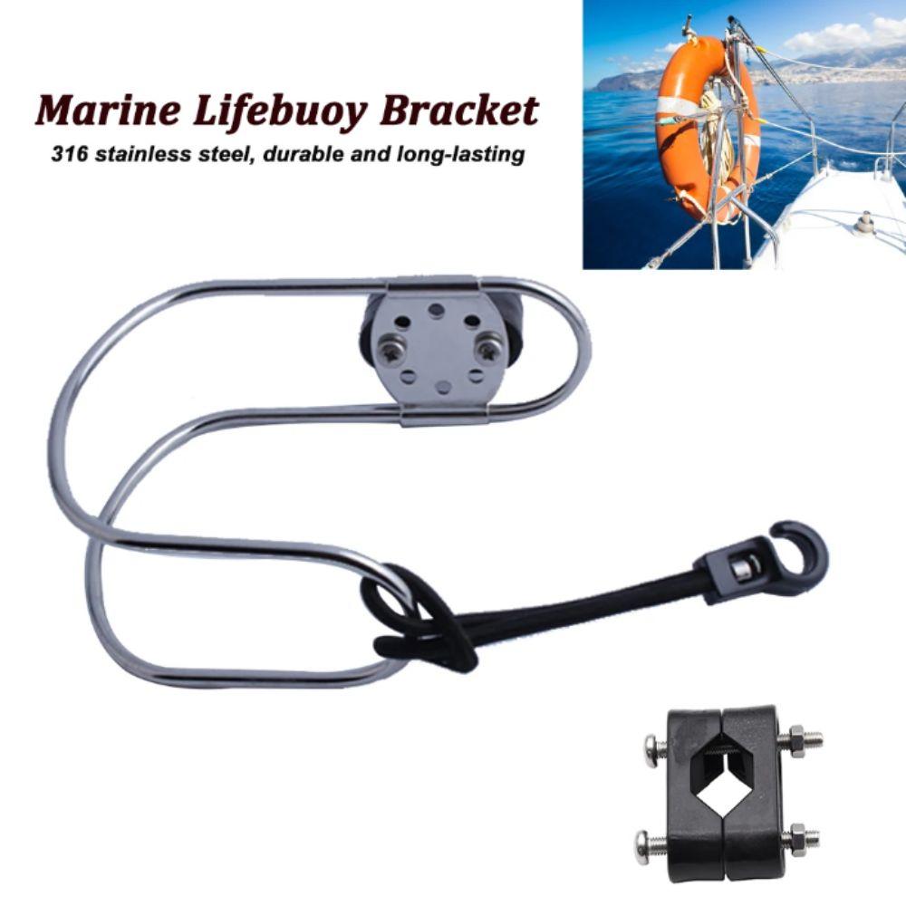 Rustproof Life Buoy Holder Stainless Steel Swimming Ring Brackets Holder Float Ball Bracket Boat