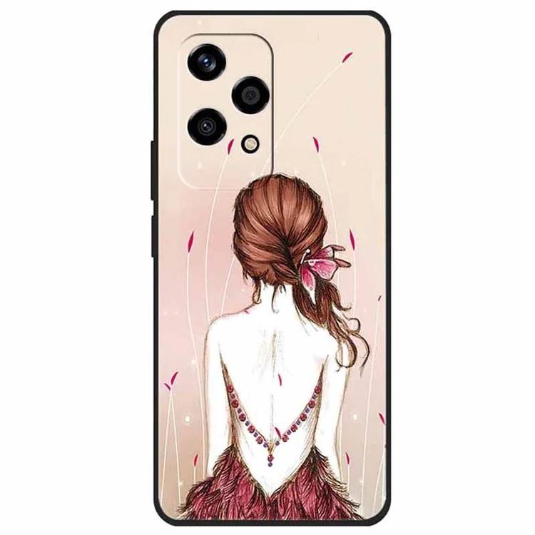 

For Honor 200 Lite Case Pattern Printing Soft TPU Cell Phone Cover - Sketch Girl