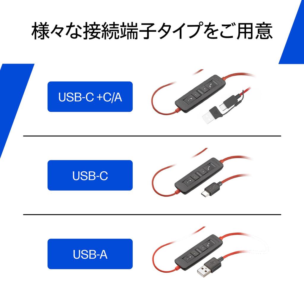 Poly Blackwire 3210 Wired Headset with for Web Conferencing with and Chromebooks Single 9P7X7AA [2025 Model] (USB-C & USB-A), Noise-Canceling,