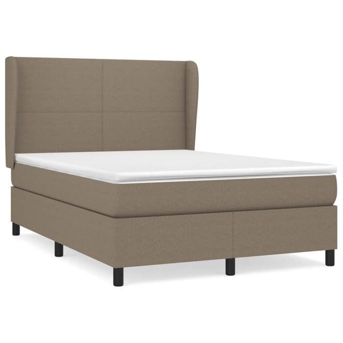 Maison Exclusive - Lattenrost-Bettgestell mit Matratze Taupe 140x200 cm Stoff