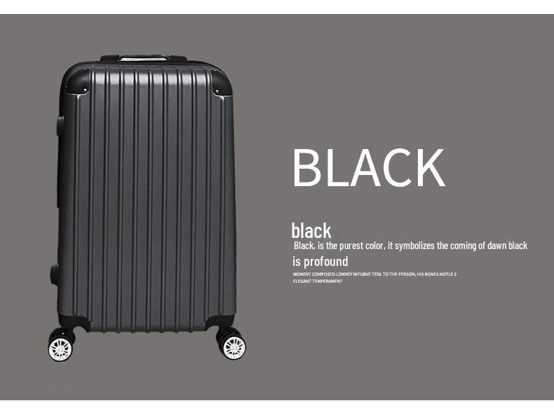 20-inch ABS Trolley Case with External Combination Lock - Zipper Suitcase, Three-Piece Set Luggage Bag in Stock