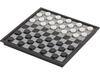 Magnetic Folding International Checkers & Chessboard: 100 Squares, Black & White, 64-Piece Set.