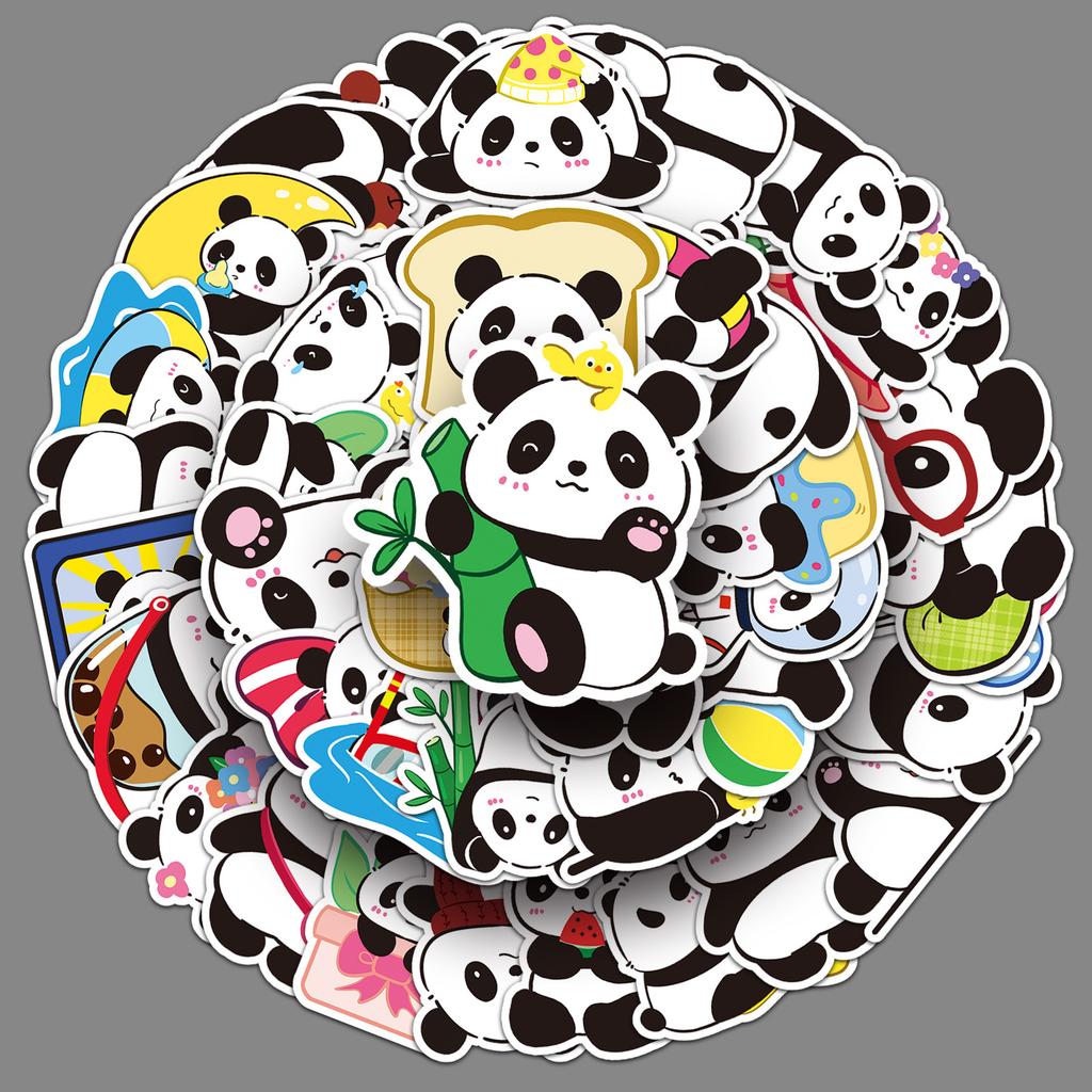 50 Original Panda Graffiti Cartoon Cute Animals Creative Decorative Cups Mobile Phone Case Computer Stickers