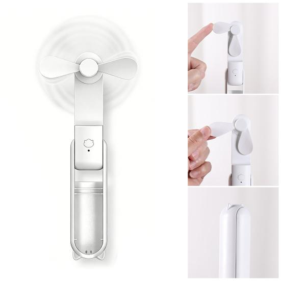 Mini Portable Fan Foldable Rechargeable Handheld Fan with 3 Speeds Low Noise Fan with Lanyard Fun Summer Gift for Travel Office Outdoor