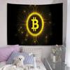 Virtual Currency Bitcoin Colorful Tapestry Wall Hanging Hippie Flower Wall Carpets Dorm Decor Wall Art Decor