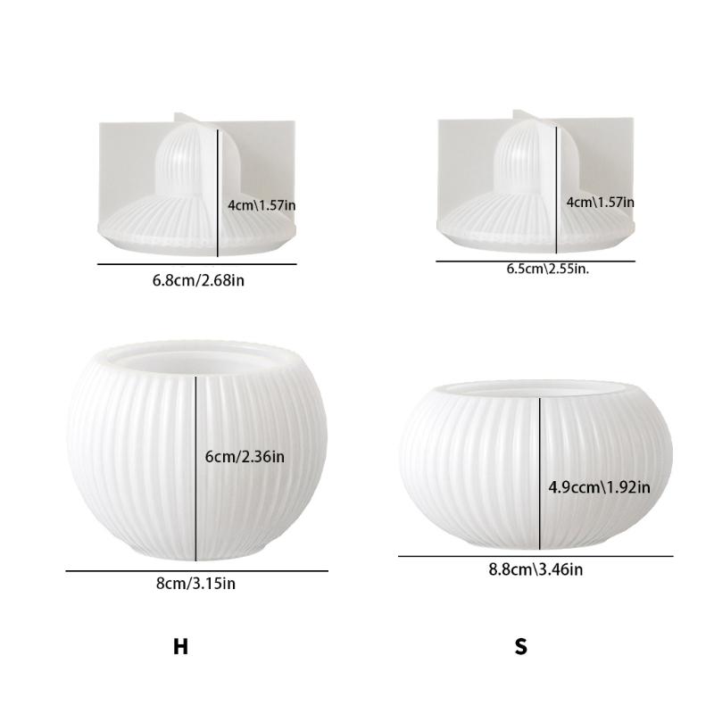 Creative Silicone Mold Striped Pattern Storage Box Moulds Plant Pots Molds Silicone Texture for Crafting Enthusiasts