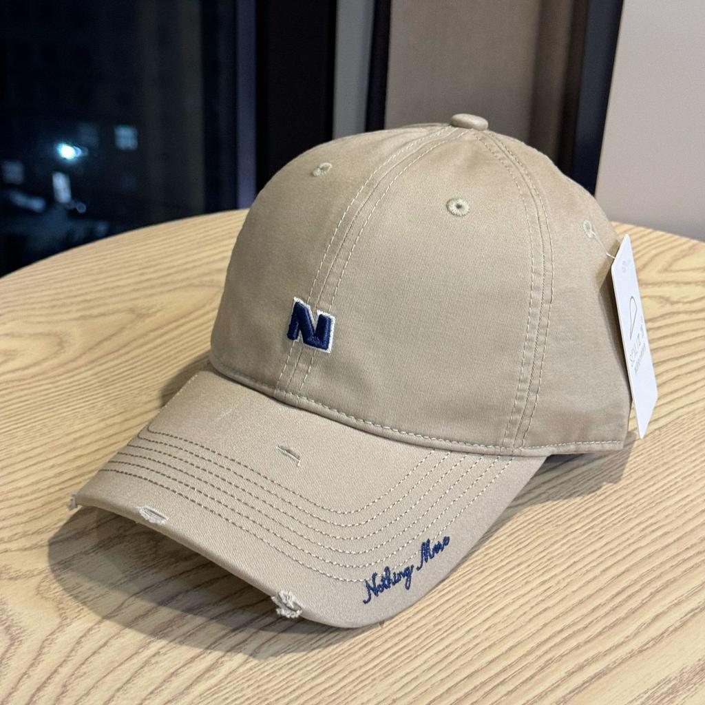 New Trendy Brand Letter Embroidery Frayed Baseball Hat for Women Casual Fashion Versatile Sun Visor Peaked Hat for Men