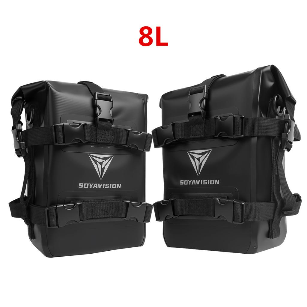 Reflective Motorcycle Dry Bag Bumper Crash Bar Bags 7L-9L/11L-13L Motorcycle Sissy Bar Back Seat Saddle Rack Side Tool Bag Pack