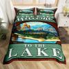 Fishing Soft Duvet Cover Set Twin King For Young Boys Men Rustic Fisherman Warm Comforter Cover Microfiber Wild Cabin Fishing Theme Beding Set